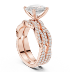 Gold Ring DDLR-300, Oval center stone, Rose Gold, view 1