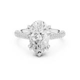 Gold Ring DDLR-260, Pear center stone, White Gold, view 4