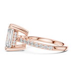 Gold Ring DDLR-250, Radiant center stone, Rose Gold, view 3
