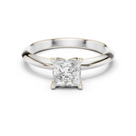 Gold Jewelry L36-6, Princess center stone, White Gold