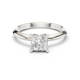 Gold Jewelry L36-6, Princess center stone, White Gold