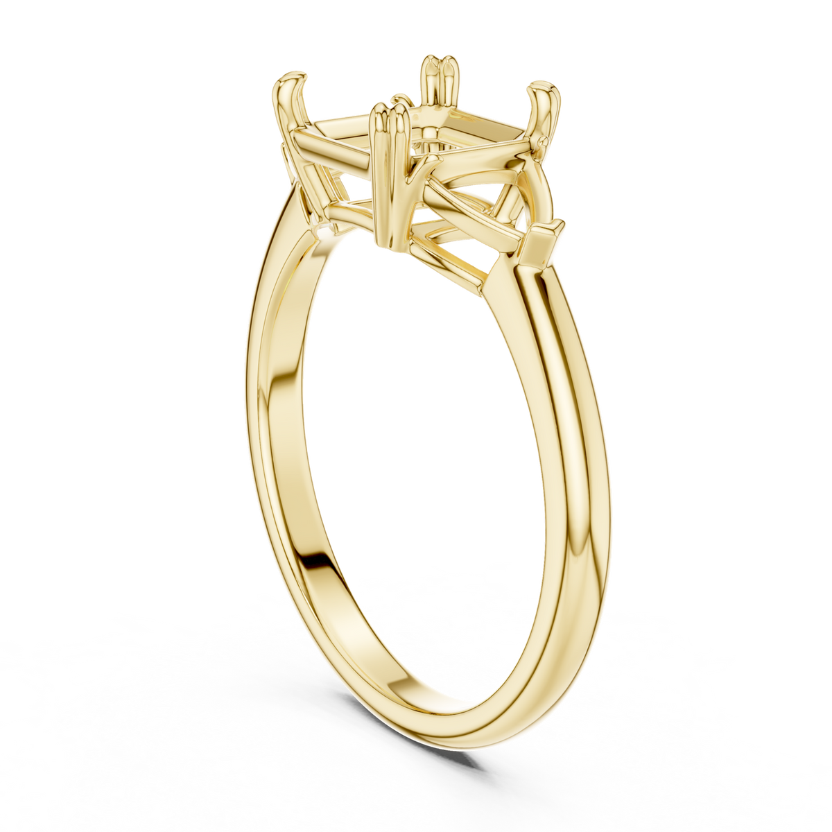 Gold Ring, Asscher center stone, Yellow Gold, view 1