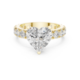 Gold Jewelry L35-63, Heart center stone, Yellow Gold, view 4