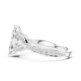 Gold Ring DDLR-257, Marquise center stone, White Gold, view 3