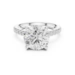 Gold Ring DDLR-250, Round center stone, White Gold, view 4