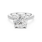 Gold Ring DDLR-250, Round center stone, White Gold, view 4
