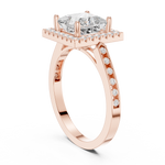 Gold Ring DDLR-349, Princess center stone, Rose Gold, view 1