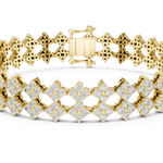 14K Solid Gold Lab Diamond Bracelet, Yellow Gold, view 4