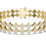 14K Solid Gold Lab Diamond Bracelet, Yellow Gold, view 4