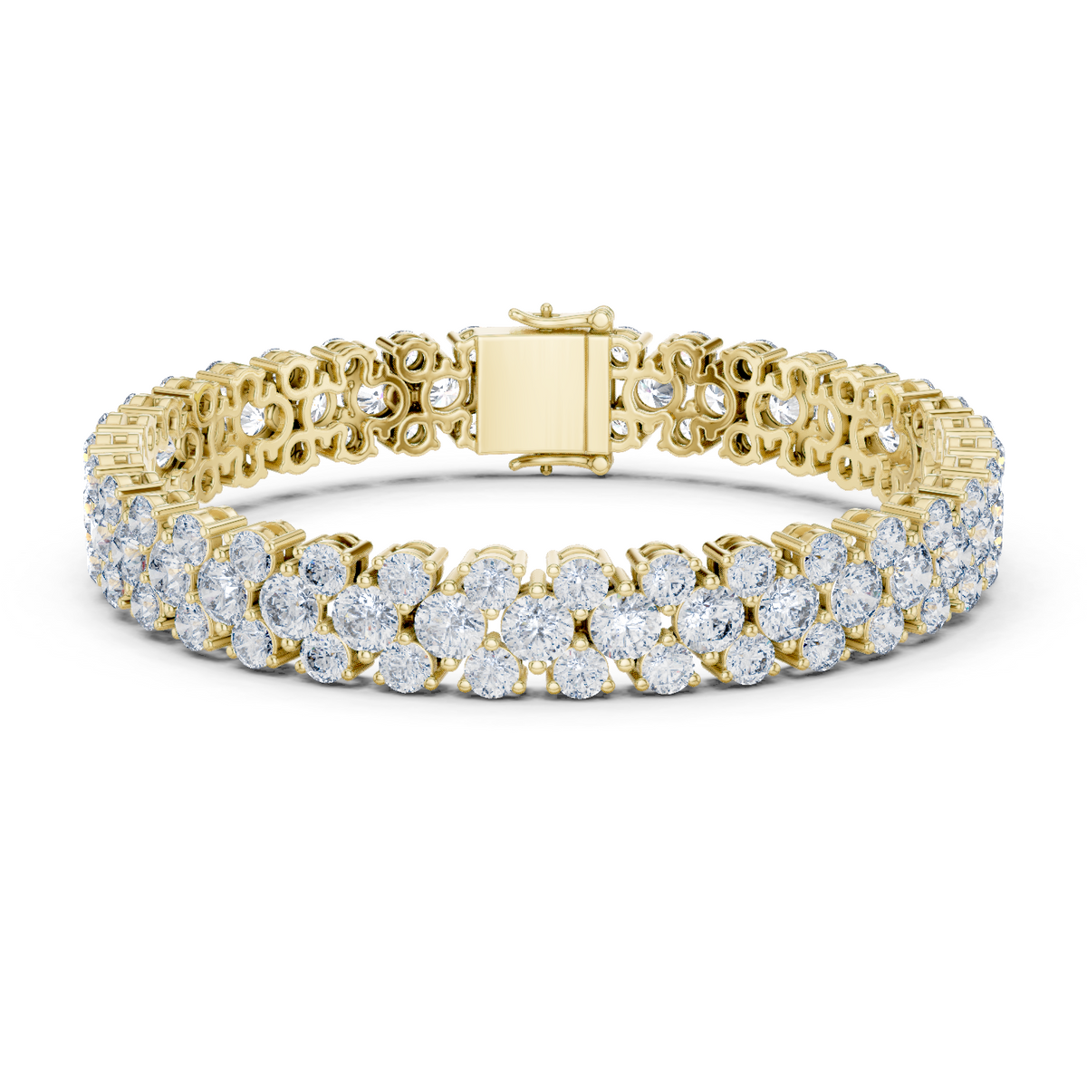 14K Solid Gold Lab Diamond Bracelet, Yellow Gold