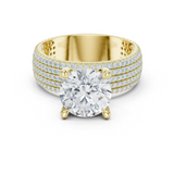 Gold Ring, Round center stone, Yellow Gold