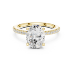 Gold Ring DDLR-177, Oval center stone, Yellow Gold, view 4