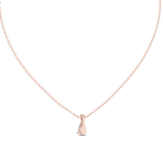 14K Solid Gold Lab Diamond Solitaire Pendant Necklace, Rose Gold, view 4