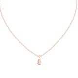 14K Solid Gold Lab Diamond Solitaire Pendant Necklace, Rose Gold, view 4