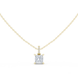 Gold Jewelry DDPO-009, Princess center stone, Yellow Gold