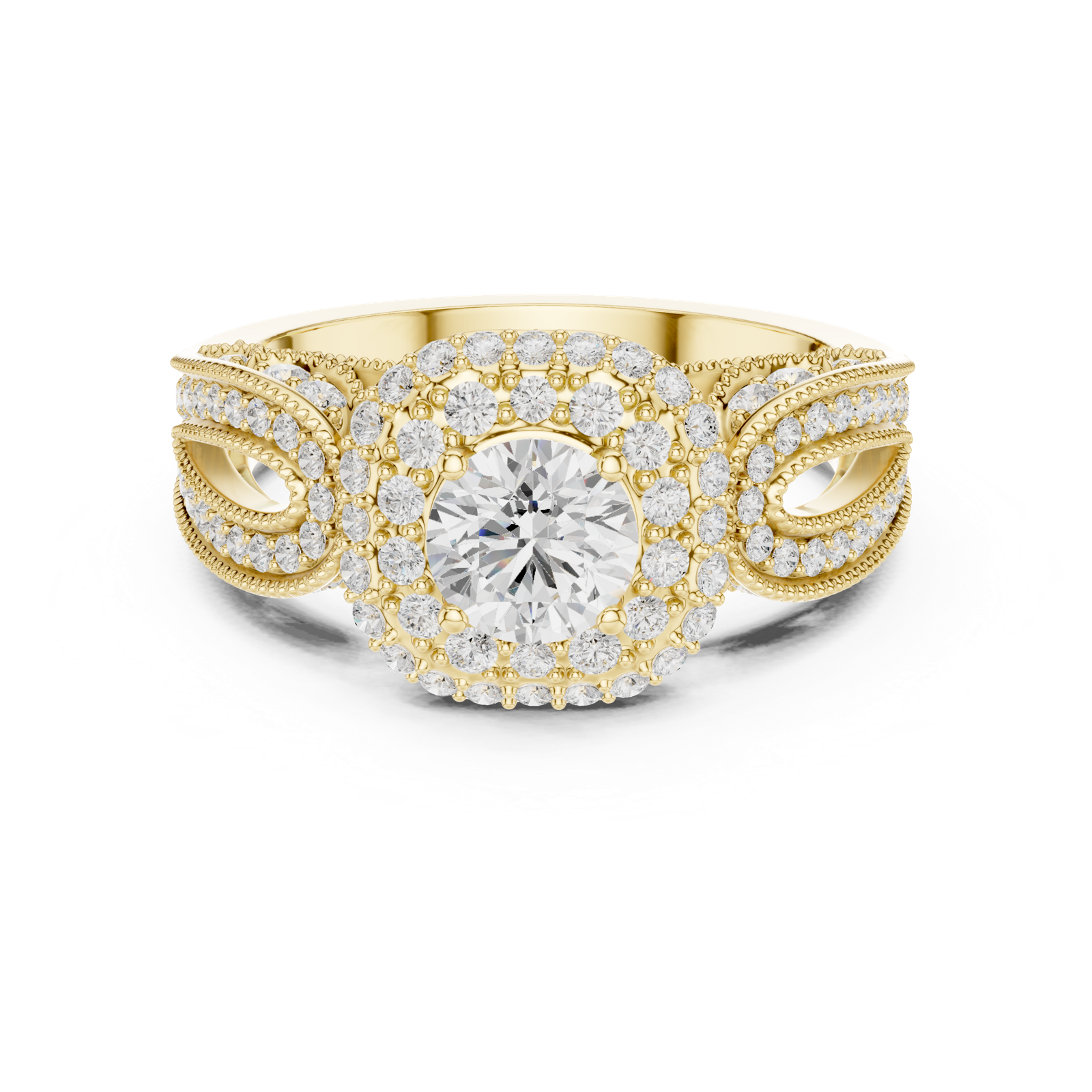 Gold Ring DDLR-777, Yellow Gold, view 4