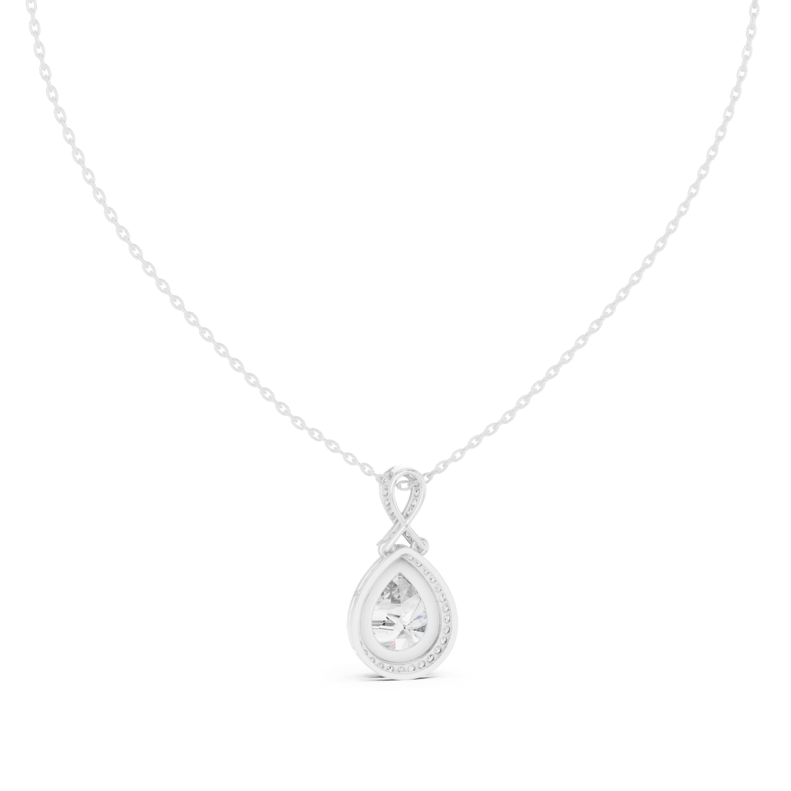Gold Pendant GPD-0014, White Gold, view 4