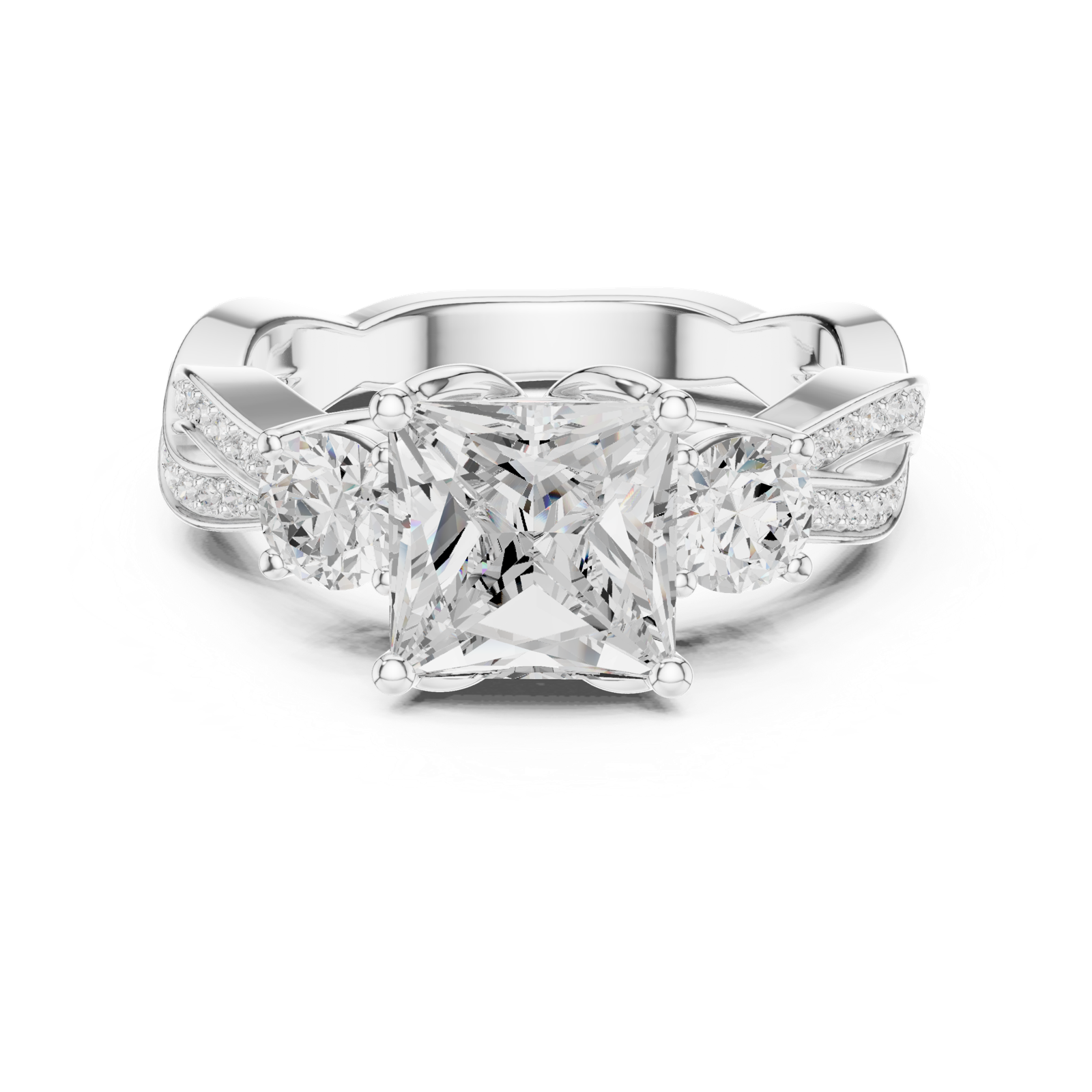 Gold Ring DDLR-268, White Gold, view 4