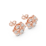 Gold Earrings AGDER-308, Rose Gold, view 2