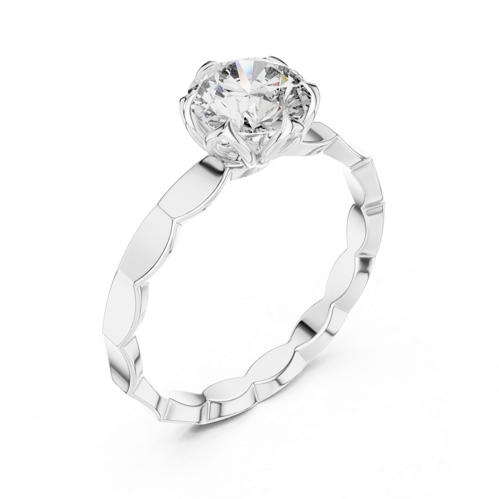 Gold Ring LR-0019, White Gold, view 2