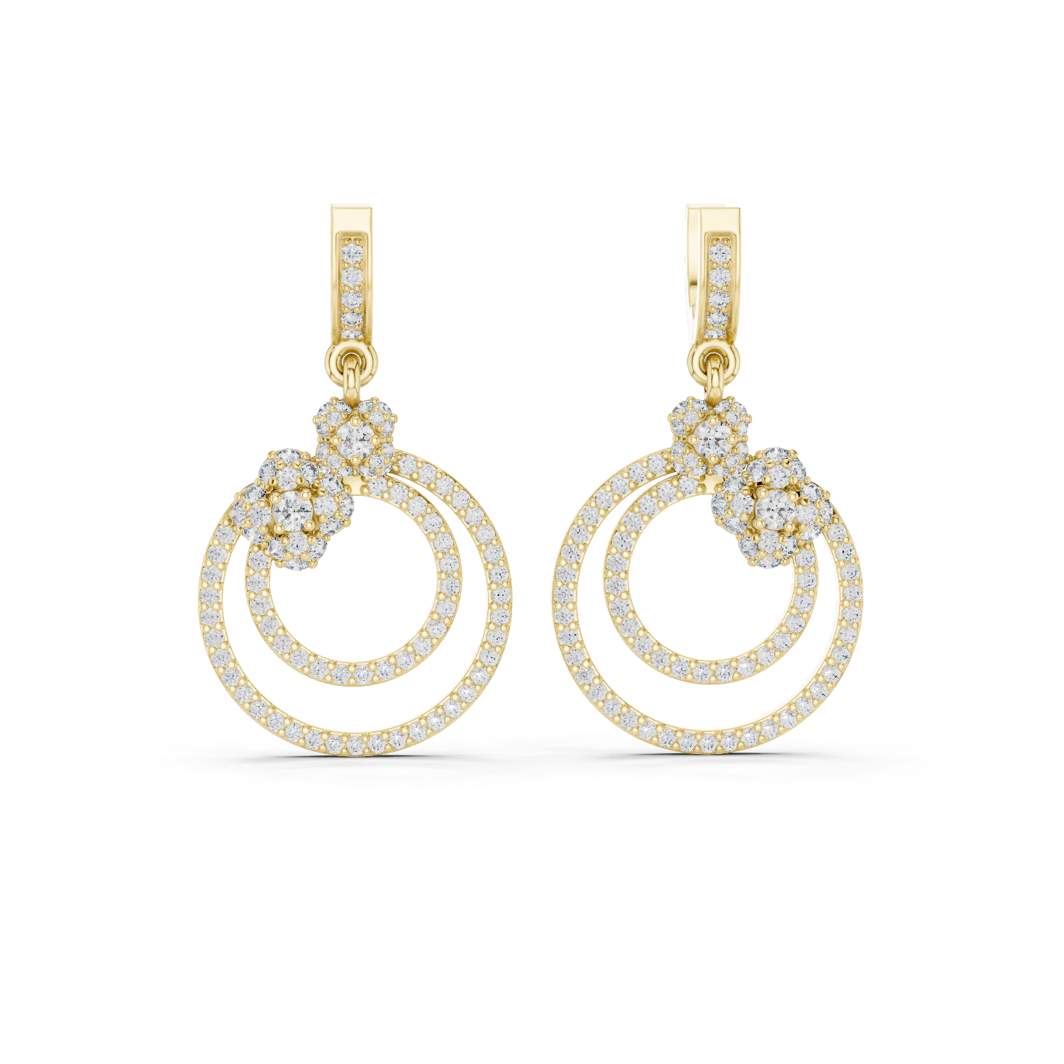 Gold Earrings L03-22, Yellow Gold