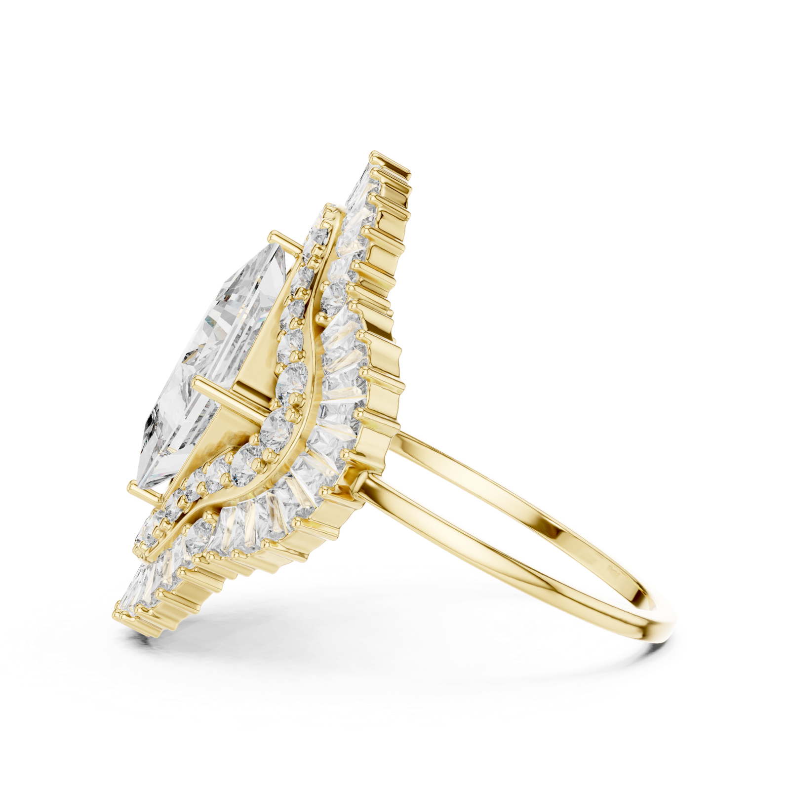 Gold Ring DR-6163, Yellow Gold, view 3