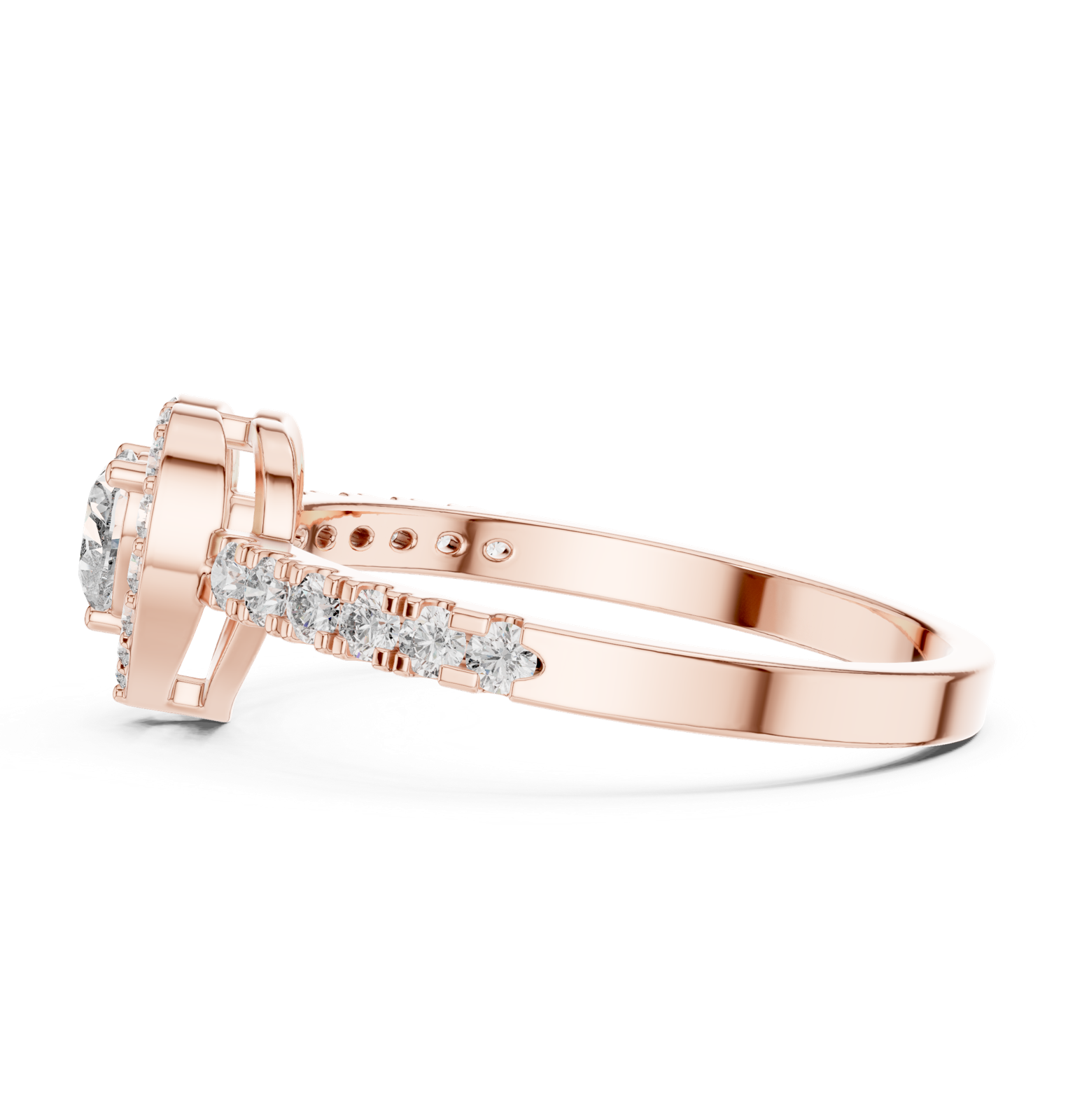 Gold Ring HLR-04, Rose Gold, view 3