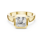 Gold Jewelry L36-3, Asscher center stone, Yellow Gold, view 4