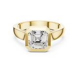 Gold Jewelry L36-3, Asscher center stone, Yellow Gold, view 4