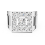 14K Solid Gold Lab Diamond Halo Ring, White Gold, view 4