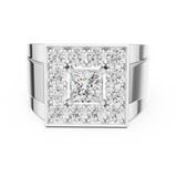 14K Solid Gold Lab Diamond Halo Ring, White Gold, view 4