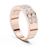 14K Solid Gold Lab Diamond Eternity Ring, Rose Gold, view 1