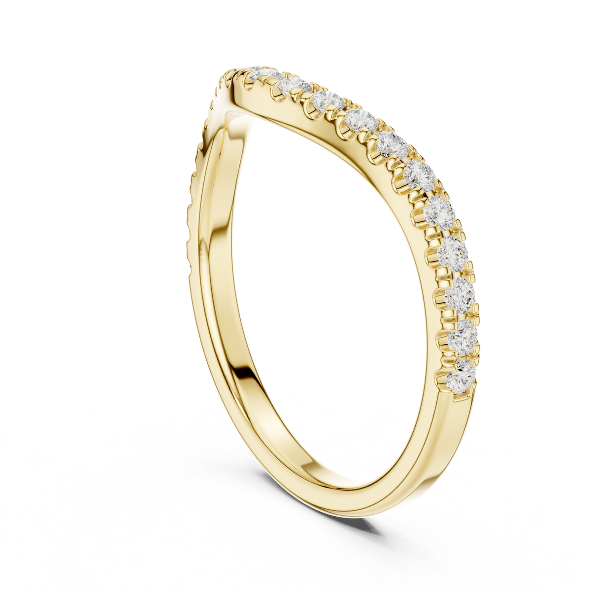 14K Solid Gold Lab Diamond Band Ring, Yellow Gold, view 1