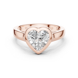 Gold Jewelry L36-3, Heart center stone, Rose Gold