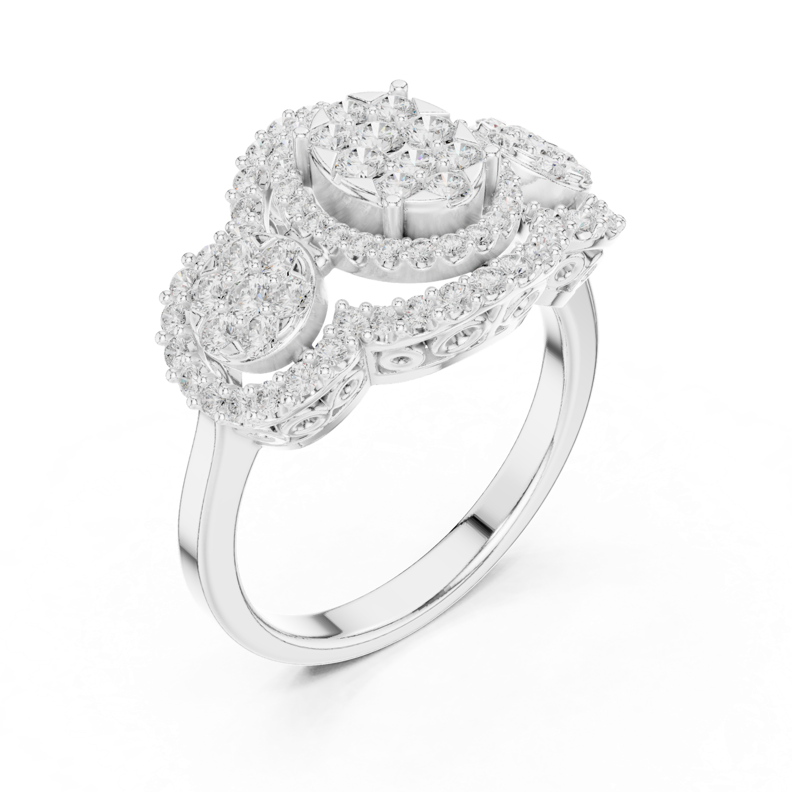 Gold Ring DDLR-453, White Gold, view 2