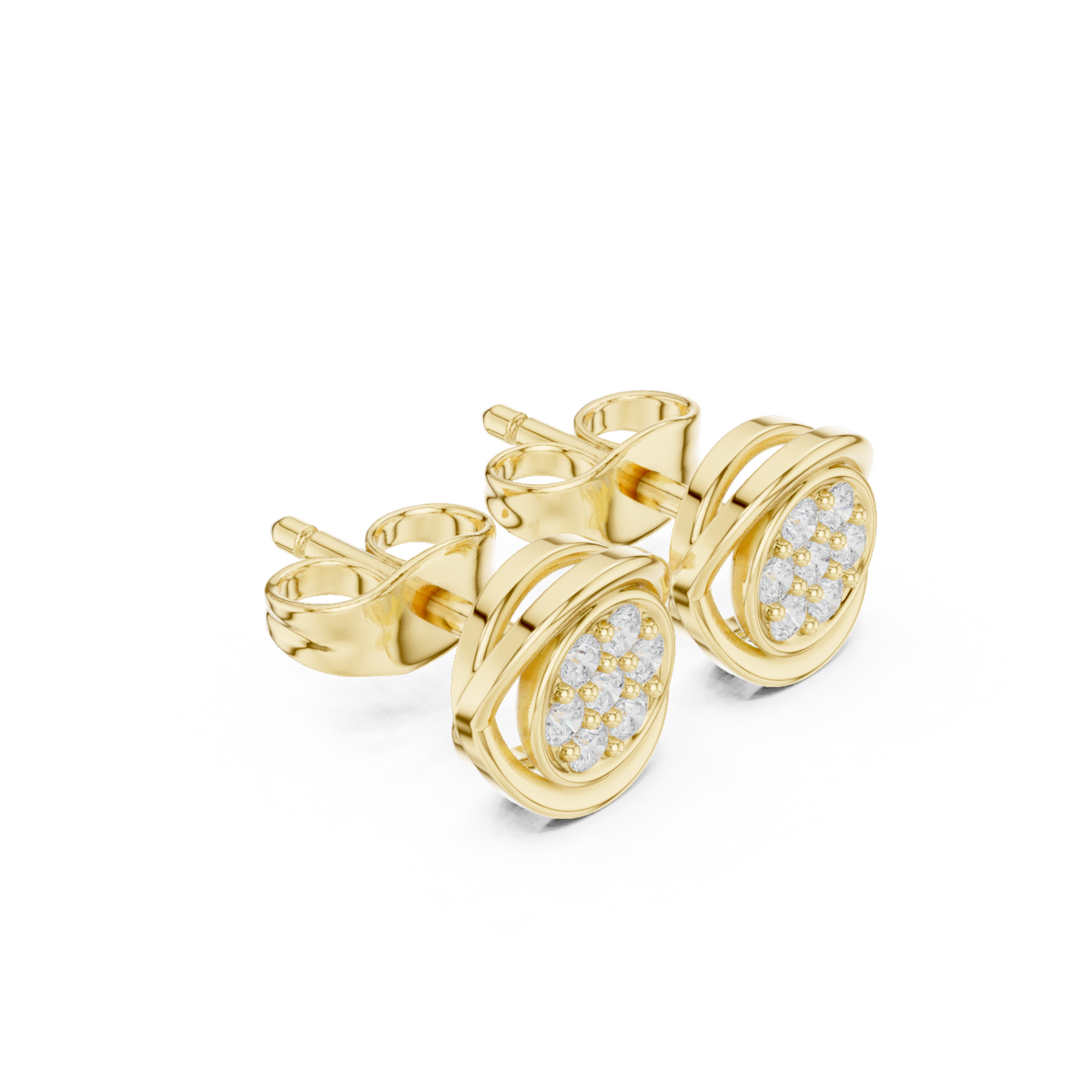 Gold Earrings SBER(44), Yellow Gold, view 1
