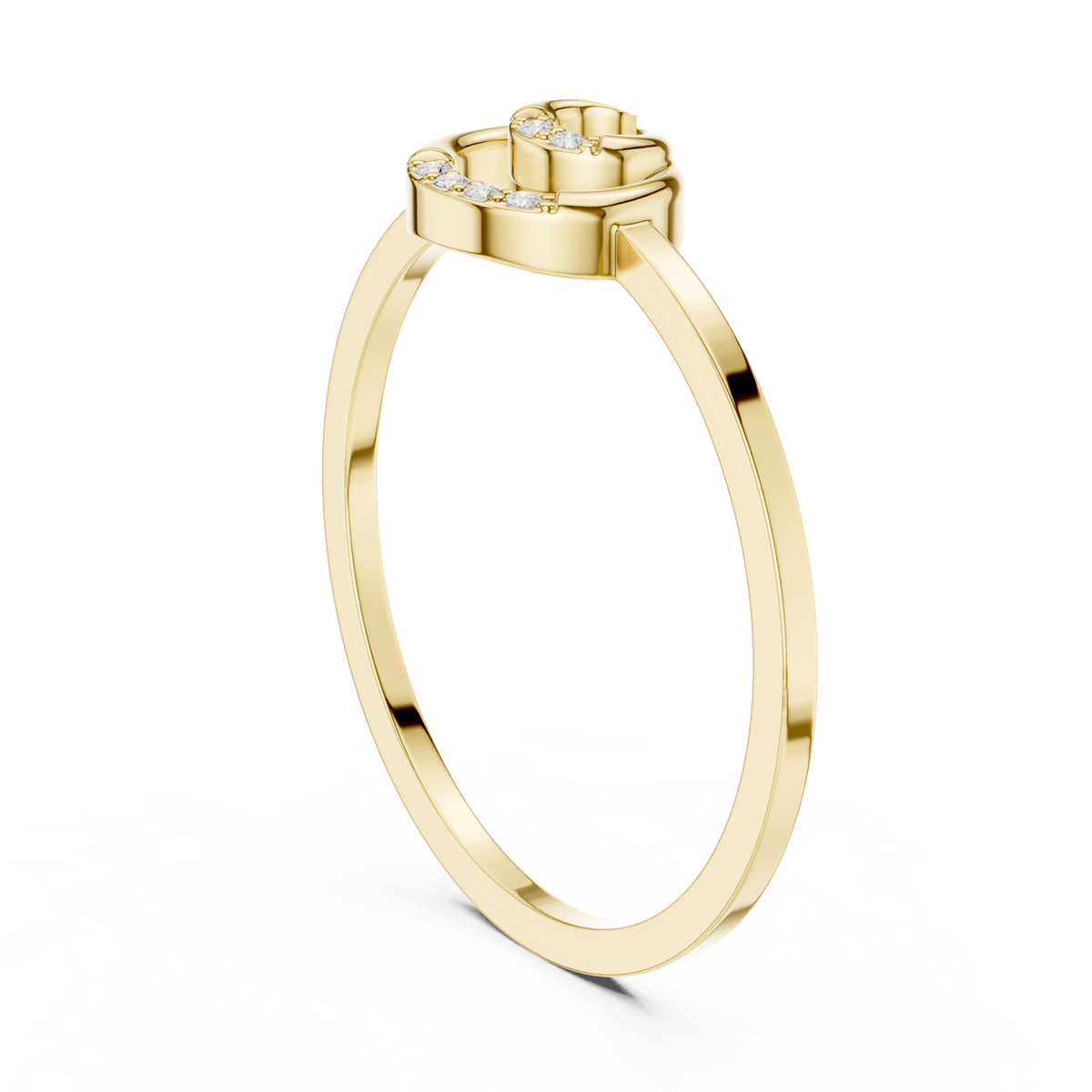 14K Solid Gold Lab Diamond Cluster Ring, Yellow Gold, view 1