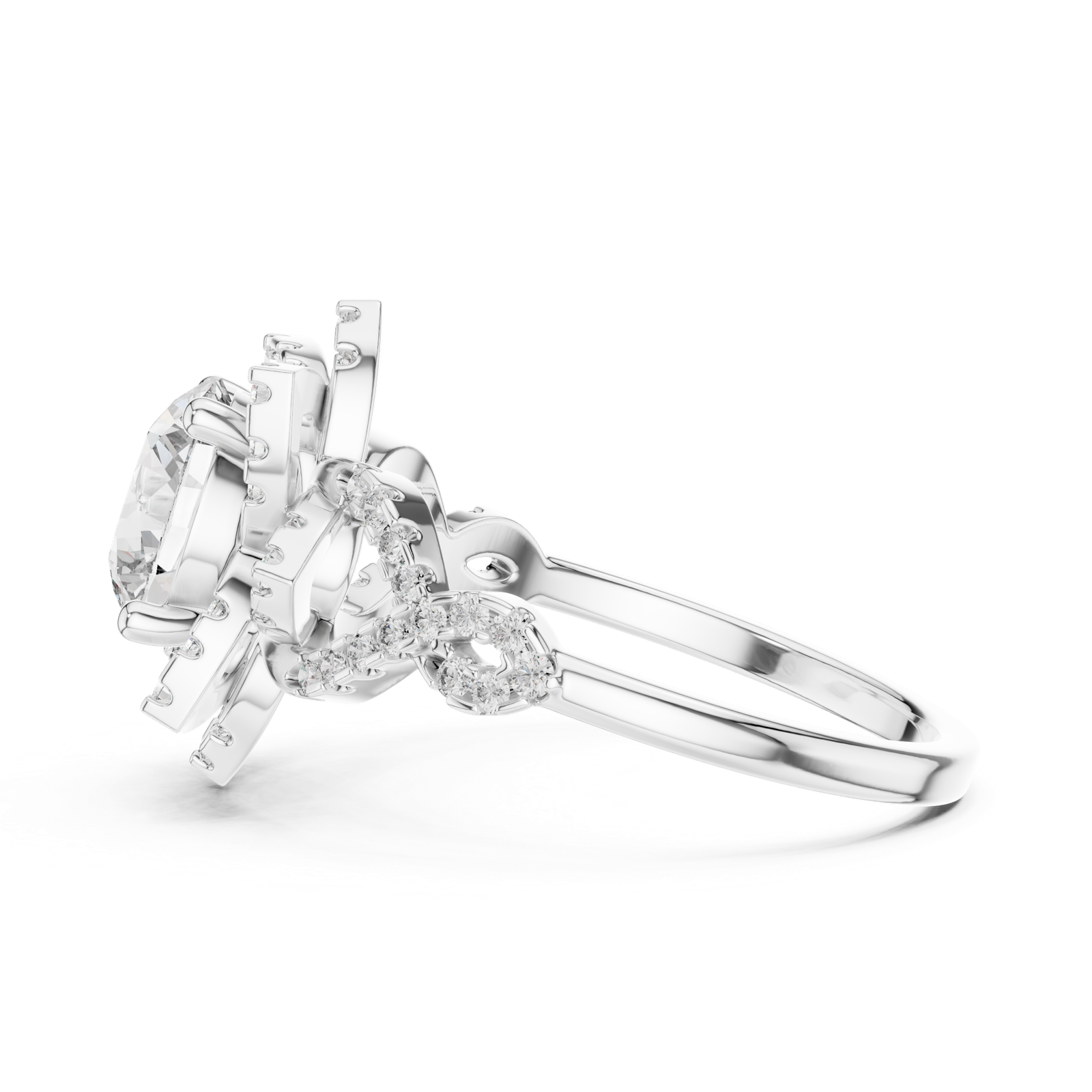 Gold Ring DDLR-061, White Gold, view 3