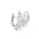 14K Solid Gold Lab Diamond Cluster Earrings, White Gold, view 1