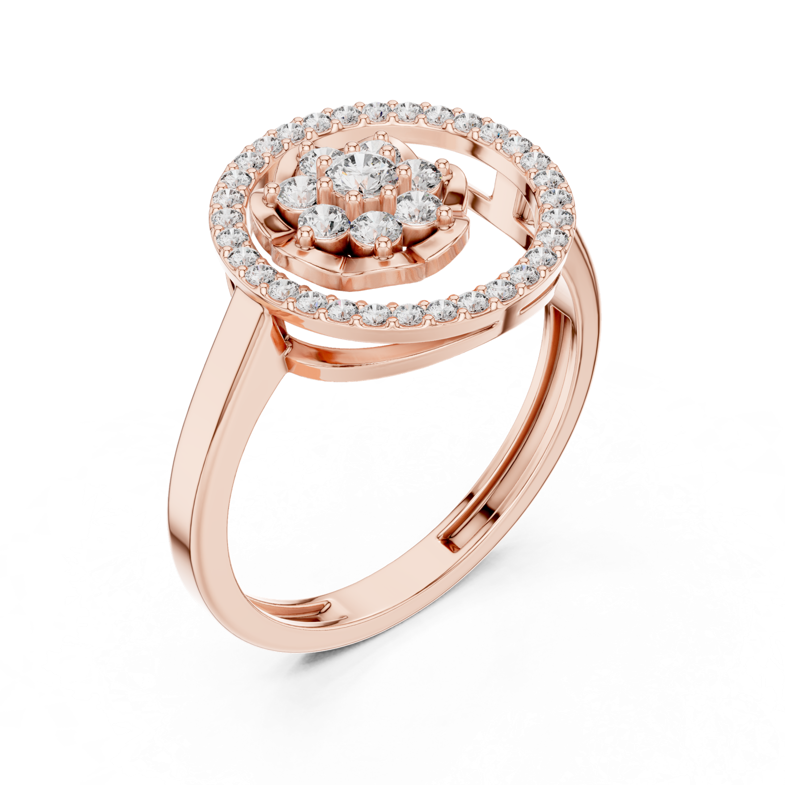 Gold Ring ALR-154, Rose Gold, view 2