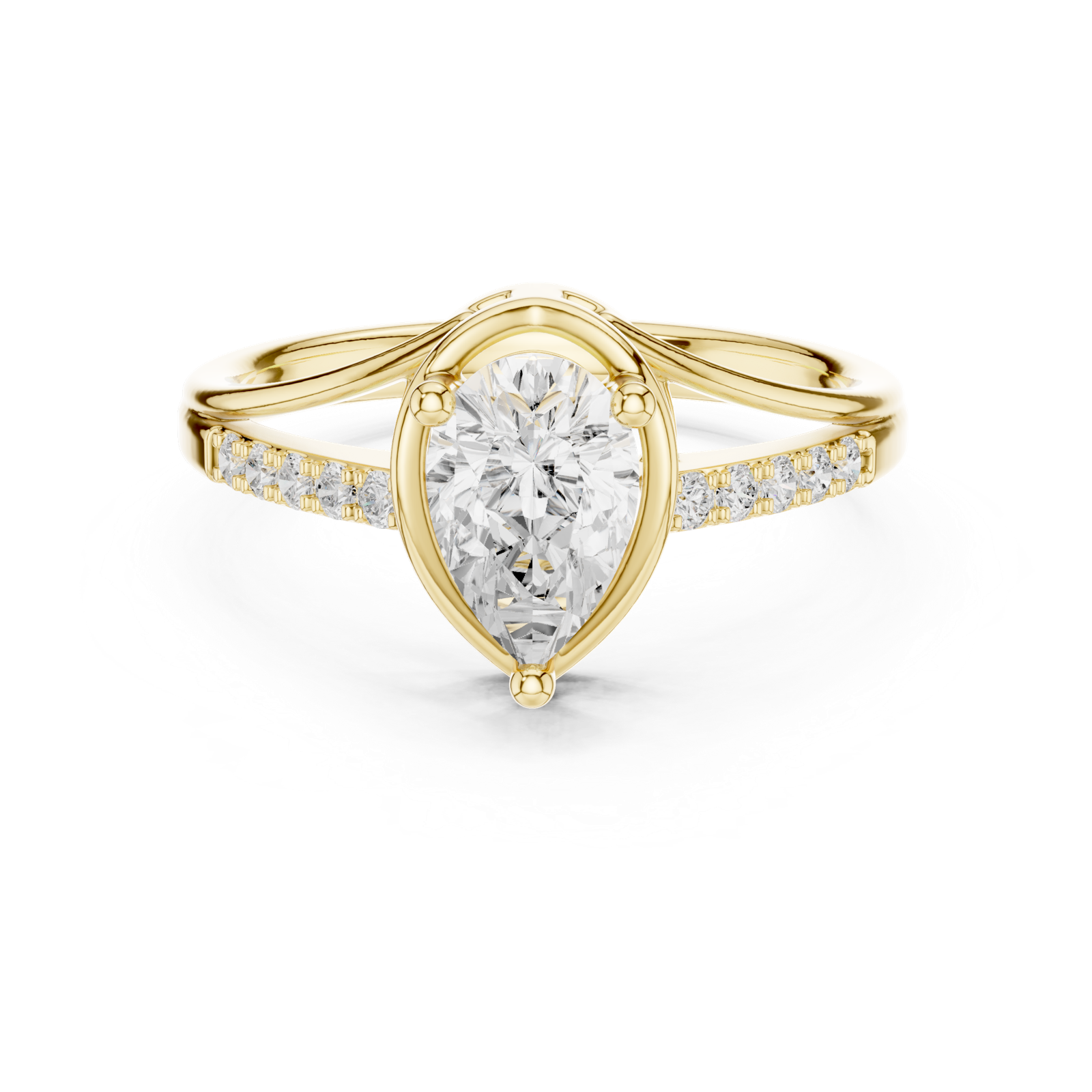 Gold Ring DDLR-517, Yellow Gold, view 4