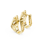 14K Solid Gold Lab Diamond Cluster Earrings, Yellow Gold, view 2