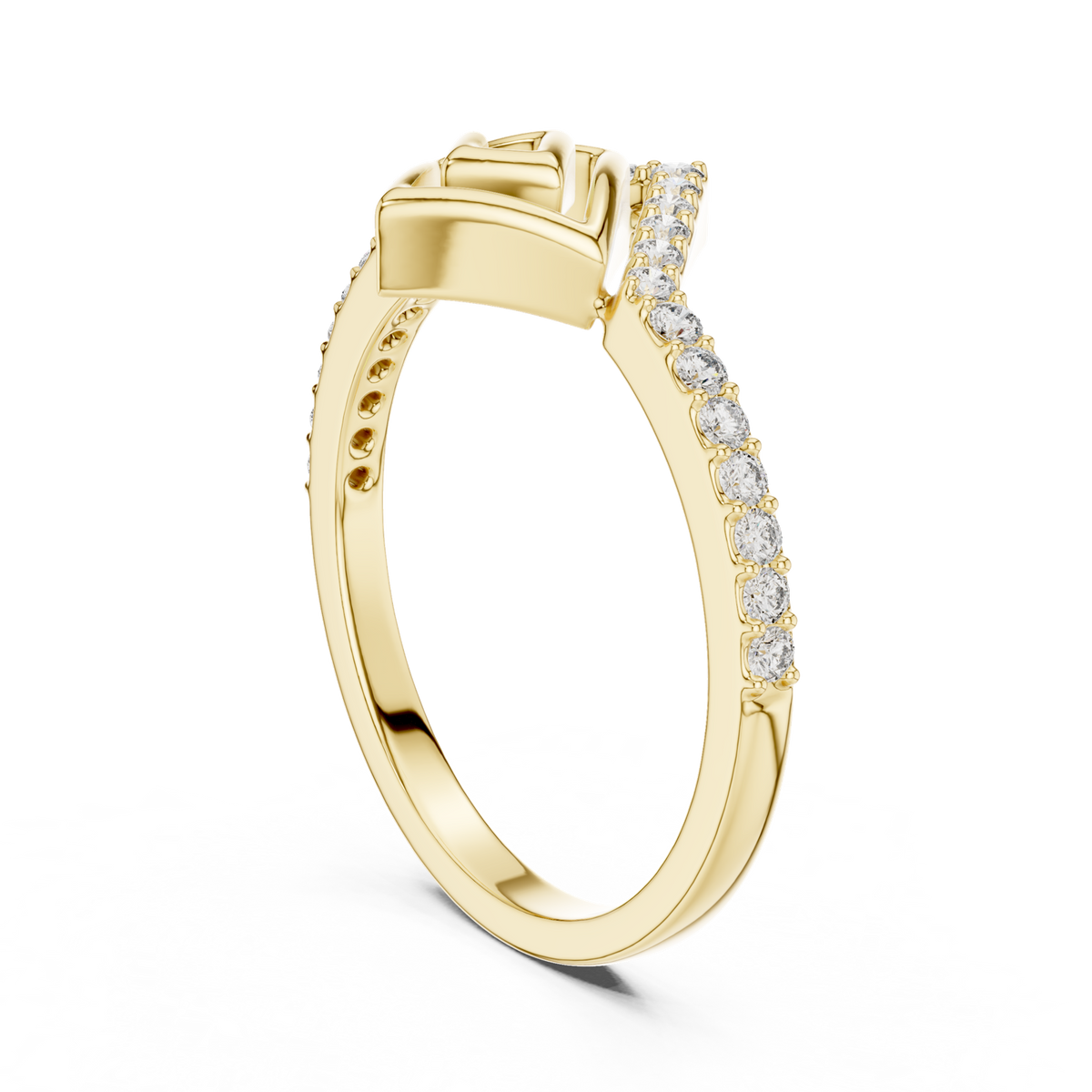 14K Solid Gold Lab Diamond Cluster Ring, Yellow Gold, view 1