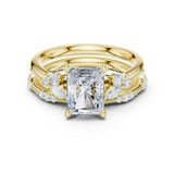 Gold Ring DDLR-299, Radiant center stone, Yellow Gold