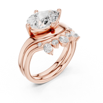 Gold Ring DDLR-444, Pear center stone, Rose Gold, view 2