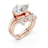 Gold Ring DDLR-444, Pear center stone, Rose Gold, view 2