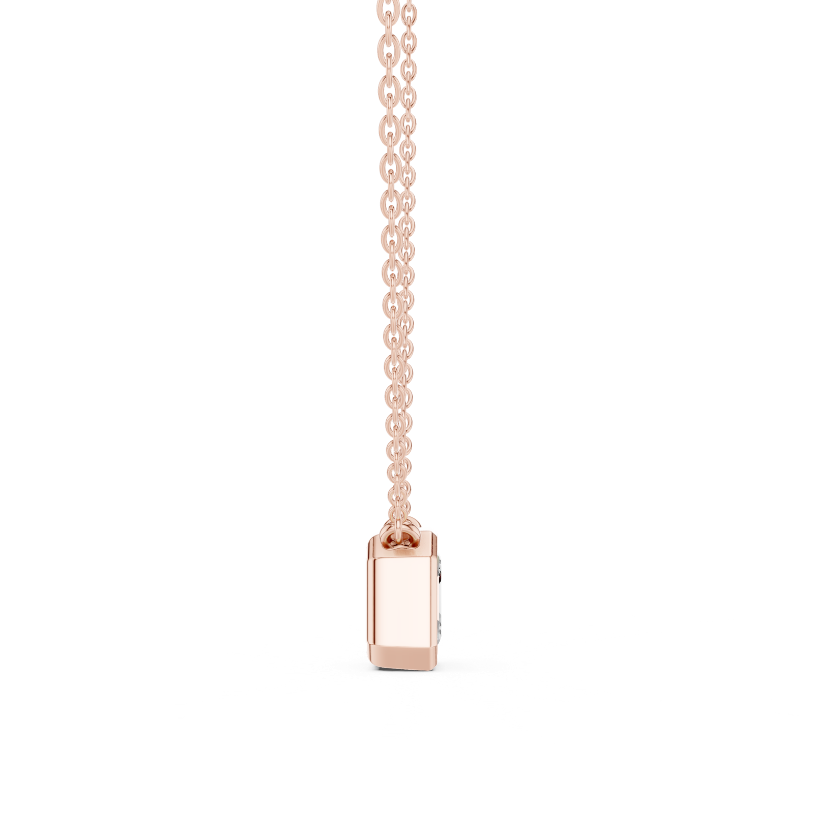 Gold Jewelry, Asscher center stone, Rose Gold, view 3