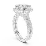 Gold Ring DDLR-442, Princess center stone, White Gold, view 1