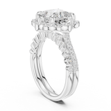 Gold Ring DDLR-442, Princess center stone, White Gold, view 1