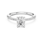 Gold Jewelry, Cushion center stone, White Gold, view 4
